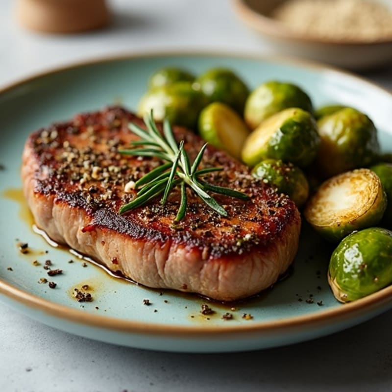 Herb-Crusted Pan Seared Venison Steak