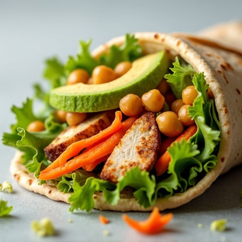 Loaded Fresh Veggie Hummus Wrap