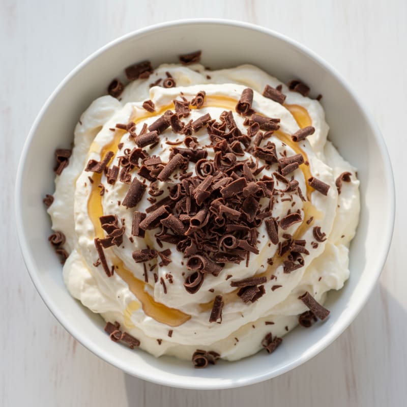 Protein Yogurt Mousse with Dark Chocolate Shavings