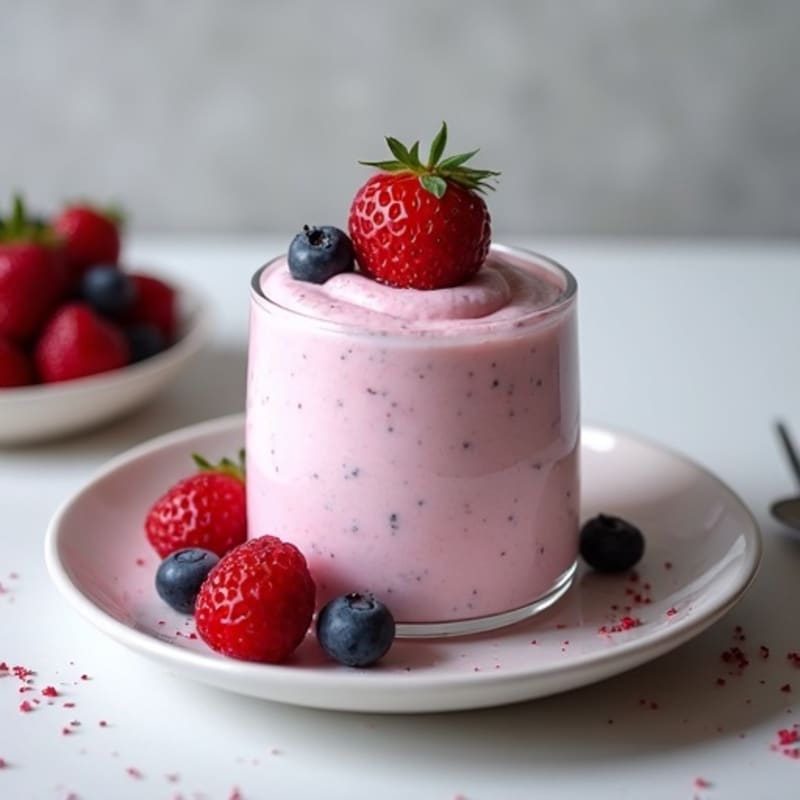 Greek Yogurt Protein Mousse with Mixed Berries
