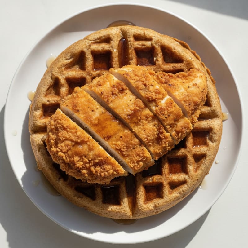 Golden Air-Fried Chicken and Waffles