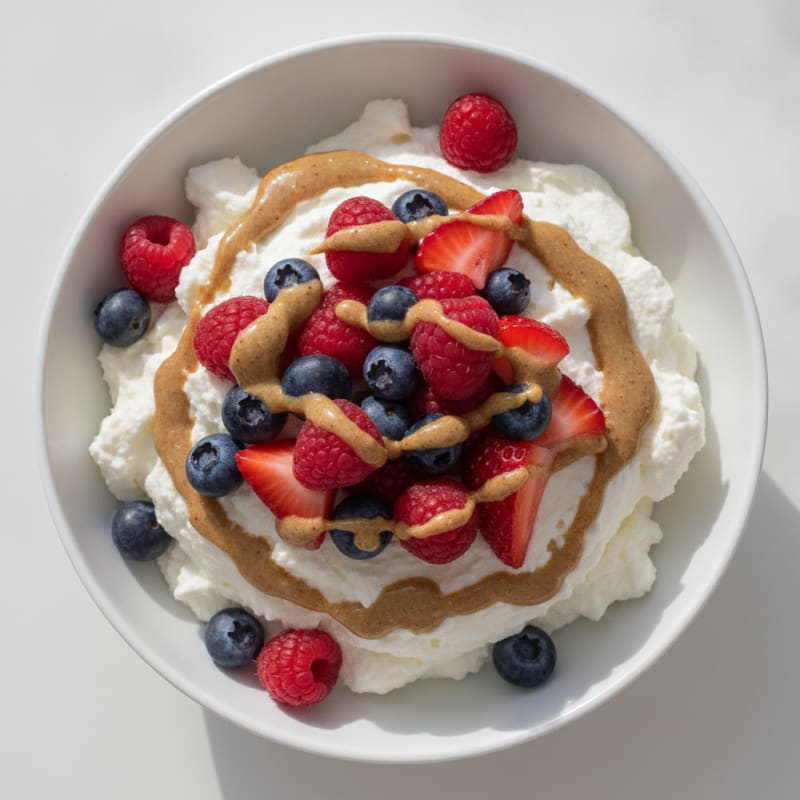 Greek Yogurt Protein Mousse with Mixed Berries