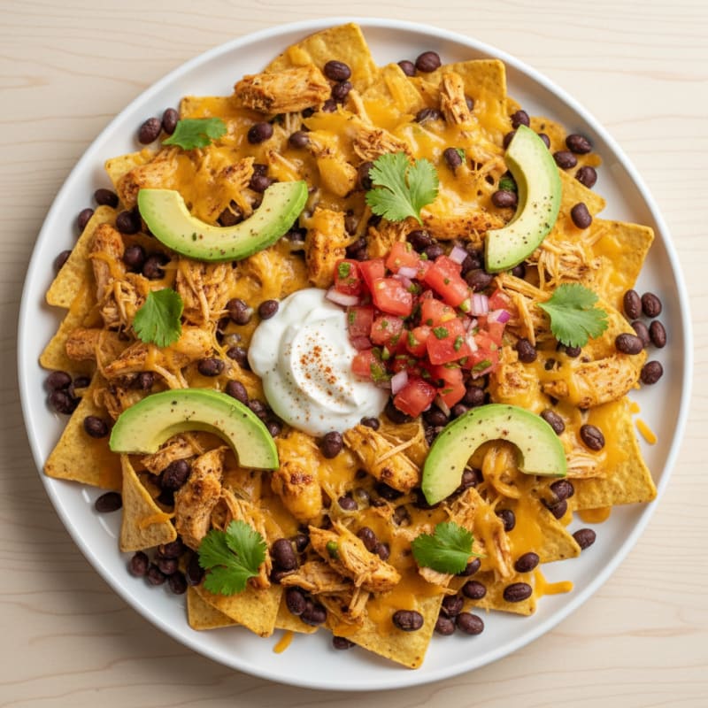 Loaded Chicken and Black Bean Nachos
