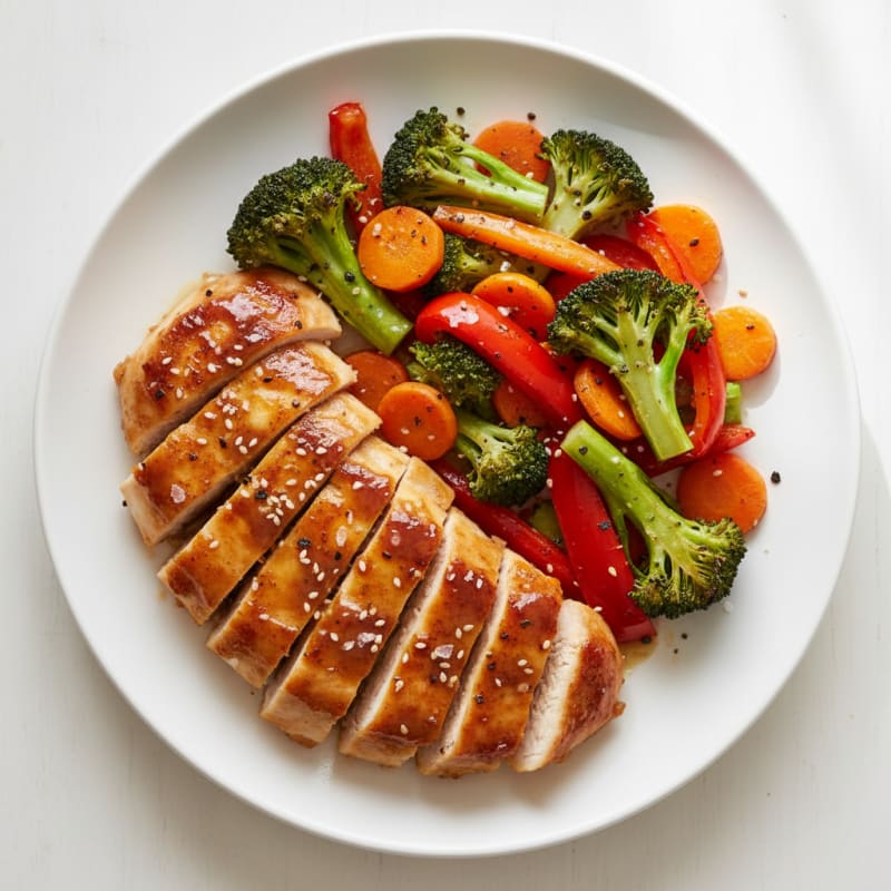 Crispy Teriyaki Chicken with Roasted Vegetables