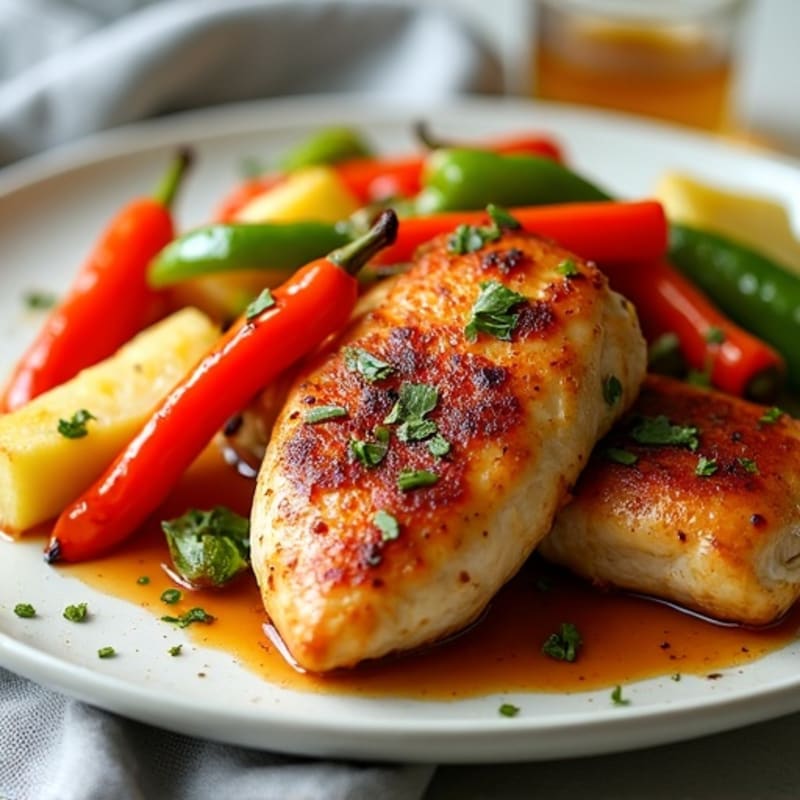 Sheet Pan Sweet and Sour Chicken with Roasted Bell Peppers