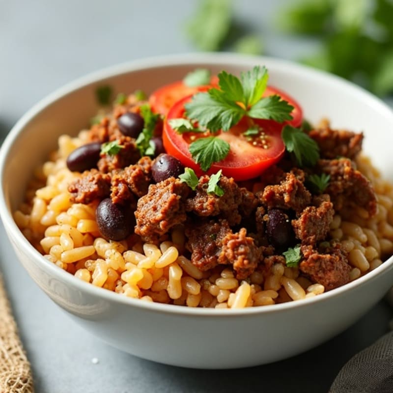 Spicy Ground Beef Taco Bowl with Cilantro-Lime Rice