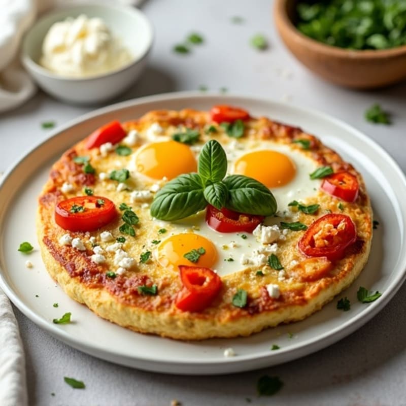 Fluffy Herb-Roasted Bell Pepper Frittata
