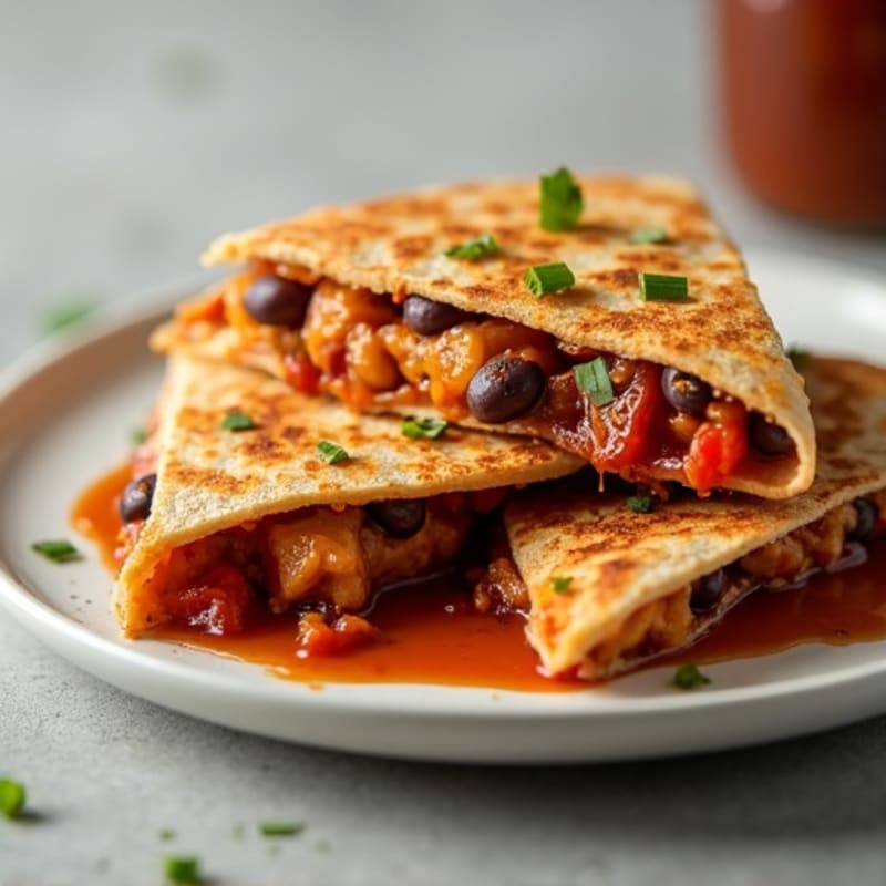 Smoky BBQ Chicken and Black Bean Crispy Quesadilla