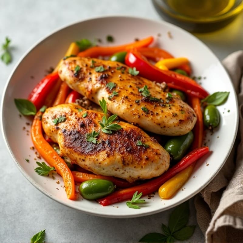 Sheet Pan Roasted Chicken and Bell Peppers