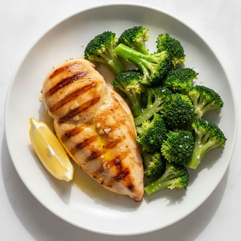 Grilled Chicken Breast with Steamed Broccoli