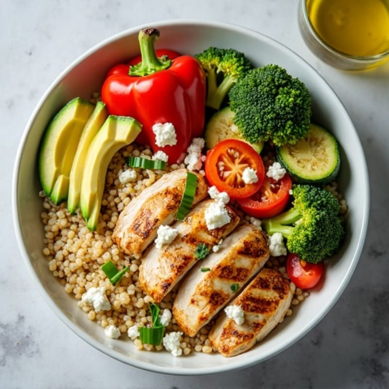 Grilled Chicken and Quinoa Power Bowl with Roasted Vegetables