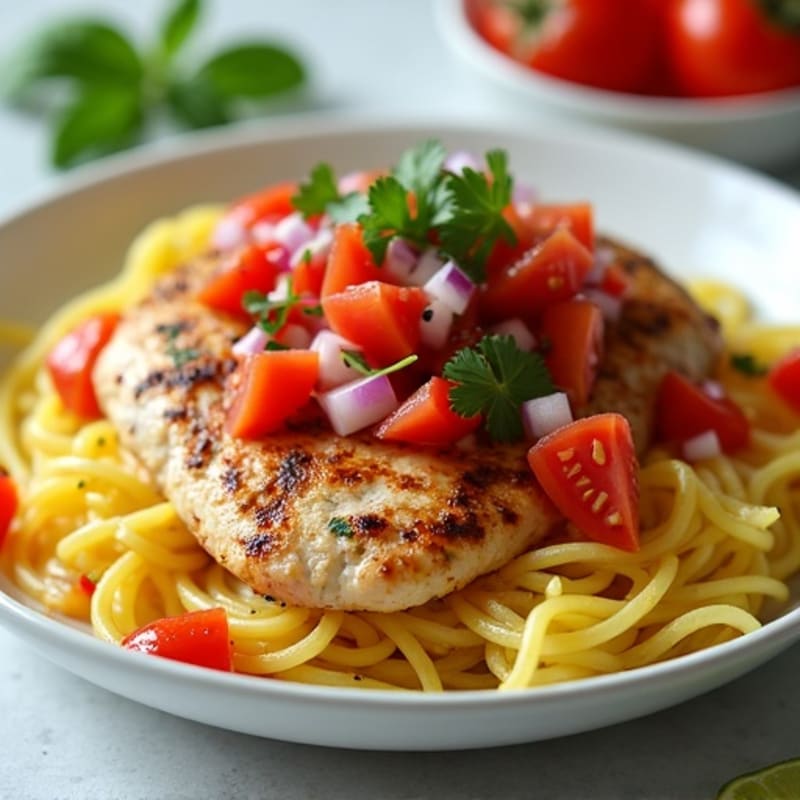Grilled Chicken and Spaghetti Squash with Fresh Tomato Salsa