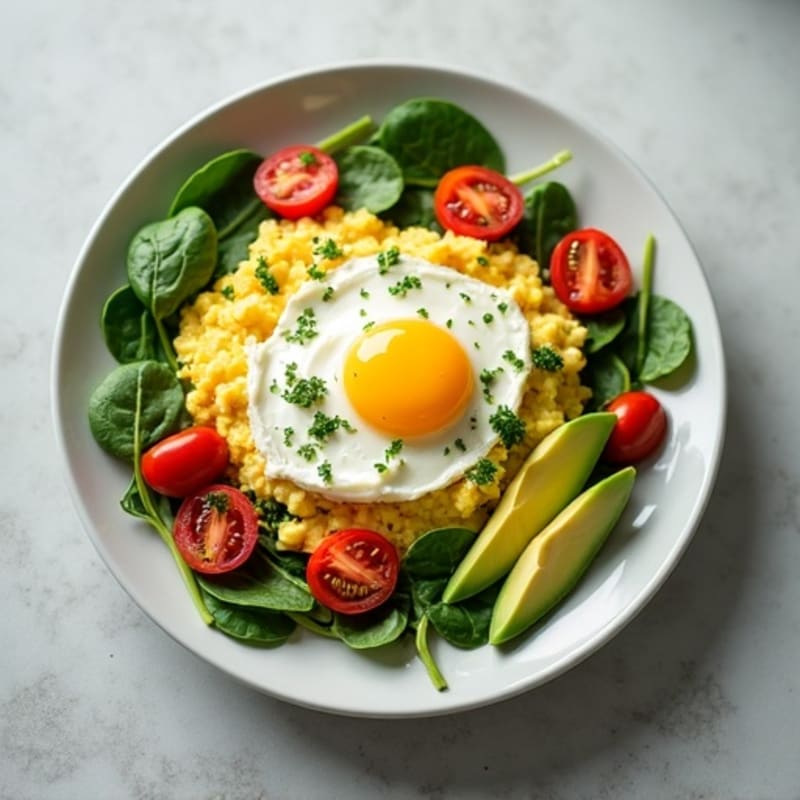 Egg White and Cottage Cheese Scramble with Spinach