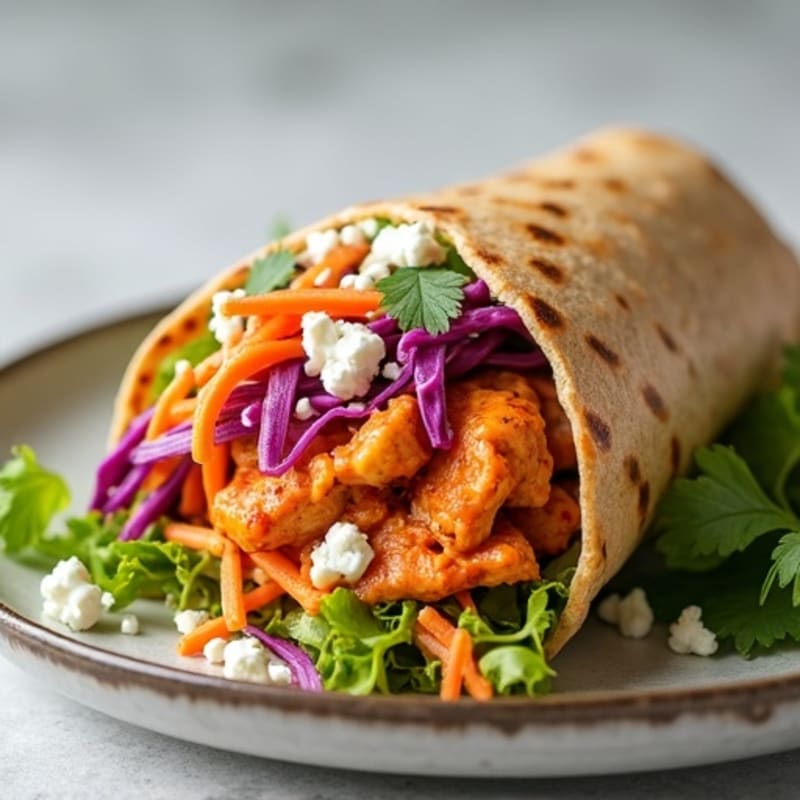 Spicy Buffalo Chicken Wrap with Fresh Crunchy Slaw