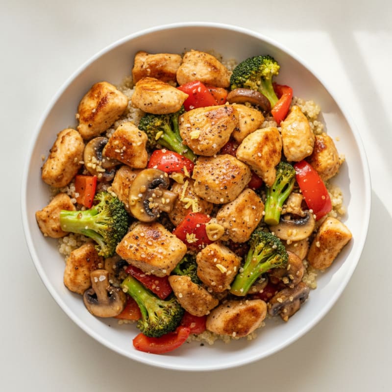 Ginger-Sesame Chicken Quinoa Stir-Fry