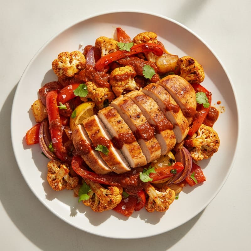 Spicy Harissa Chicken with Roasted Vegetables