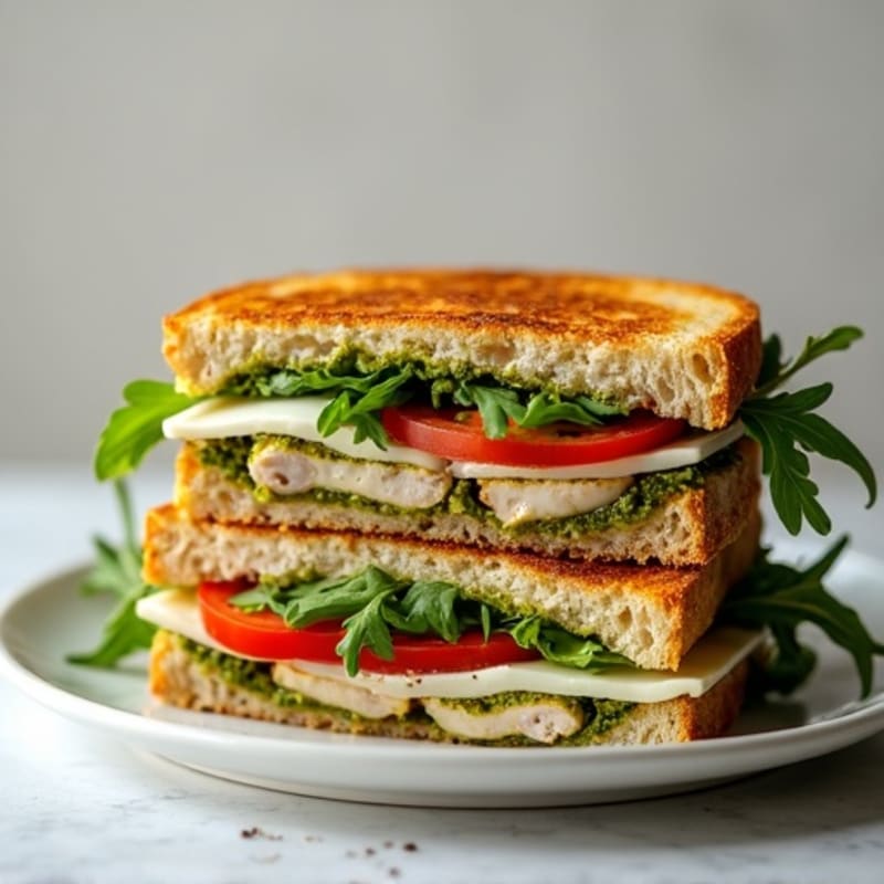 Pesto Turkey Panini with Fresh Mozzarella