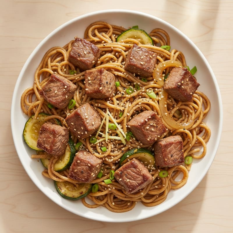 Hibachi-Style Steak with Garlic Noodles