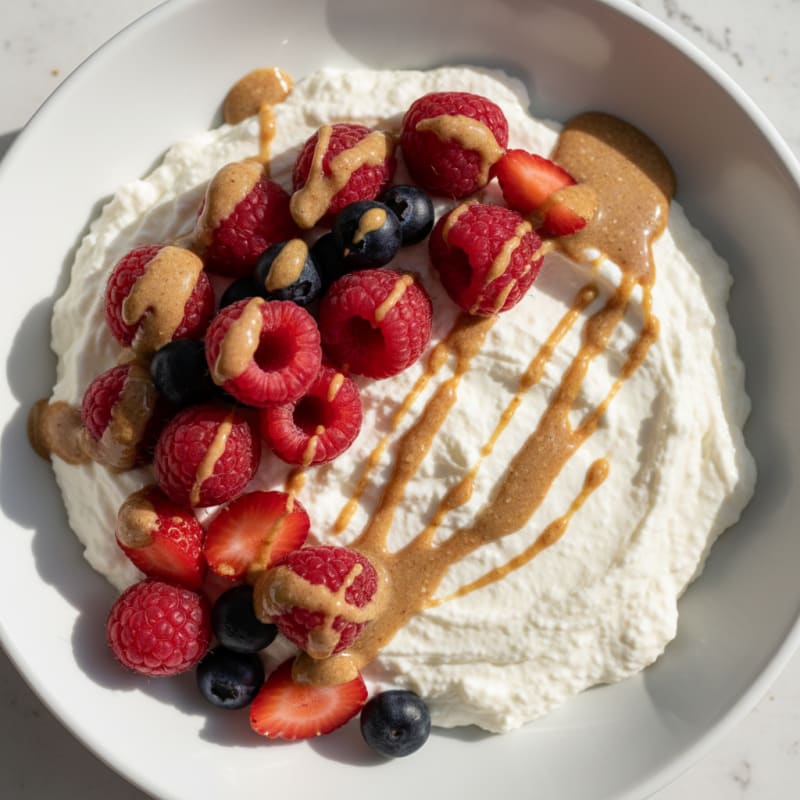 Silky Greek Yogurt Protein Mousse with Berries
