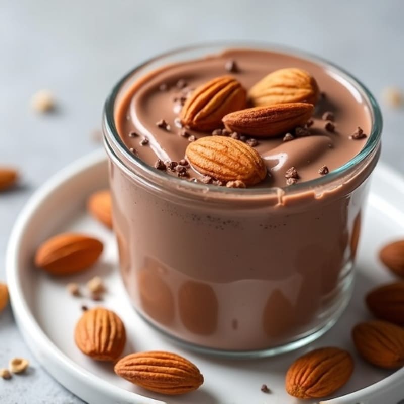 Silky Chocolate Protein Pudding with Toasted Almonds