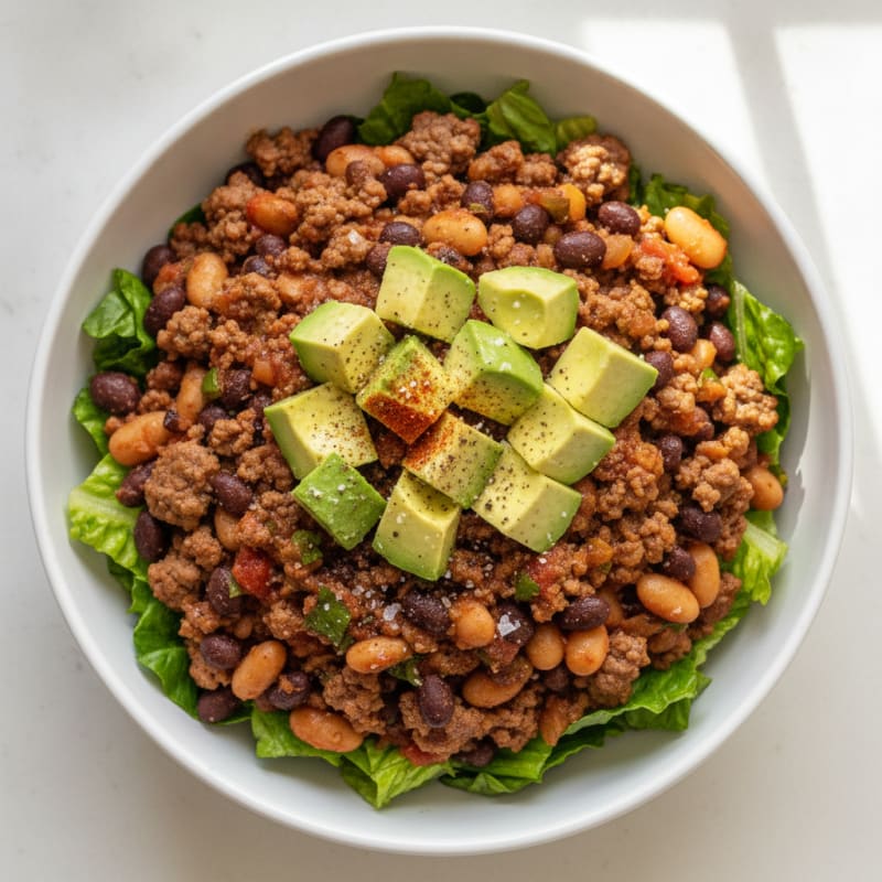 Taco Beef and Bean Salsa Bowl