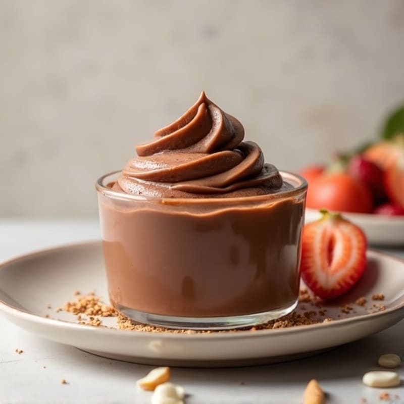Silky Chocolate Protein Pudding with Almond Butter Swirl