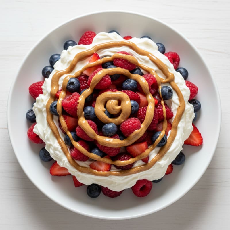 Greek Yogurt Protein Parfait with Mixed Berries and Almond Butter