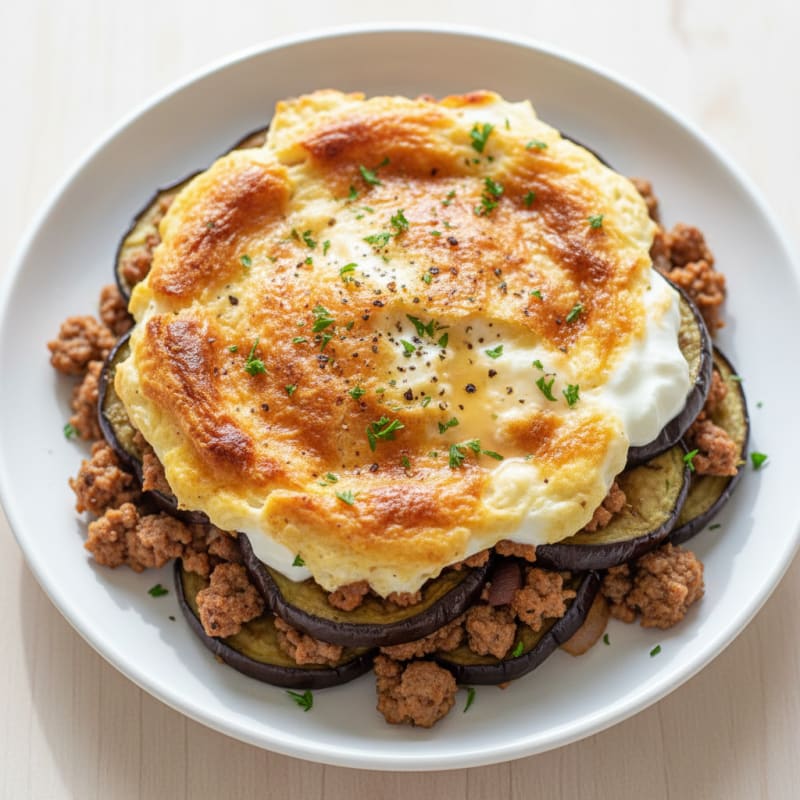 Creamy Spiced Lamb and Eggplant Bake