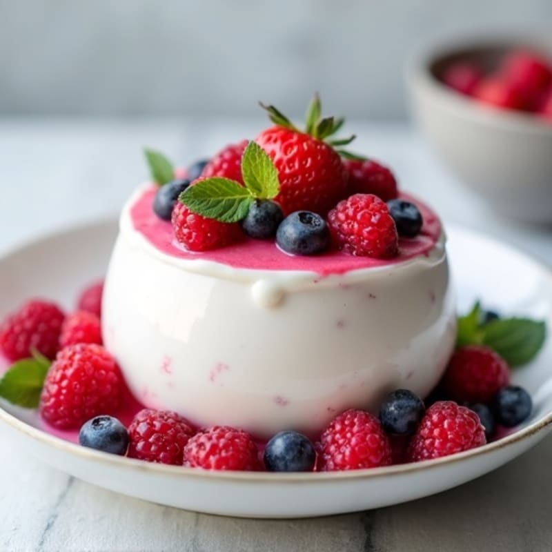 Greek Yogurt Protein Mousse with Mixed Berries