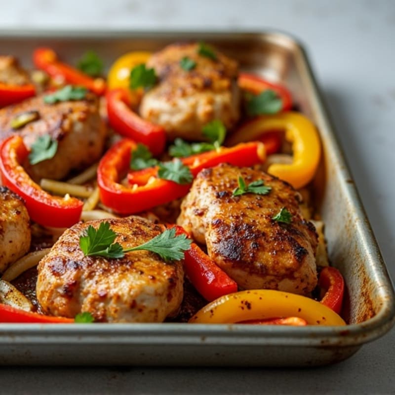 Sheet Pan Chicken and Beef Fajitas