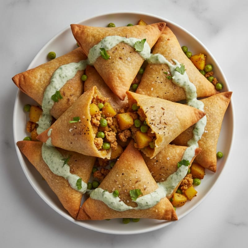 Curried Potato and Pea Samosas