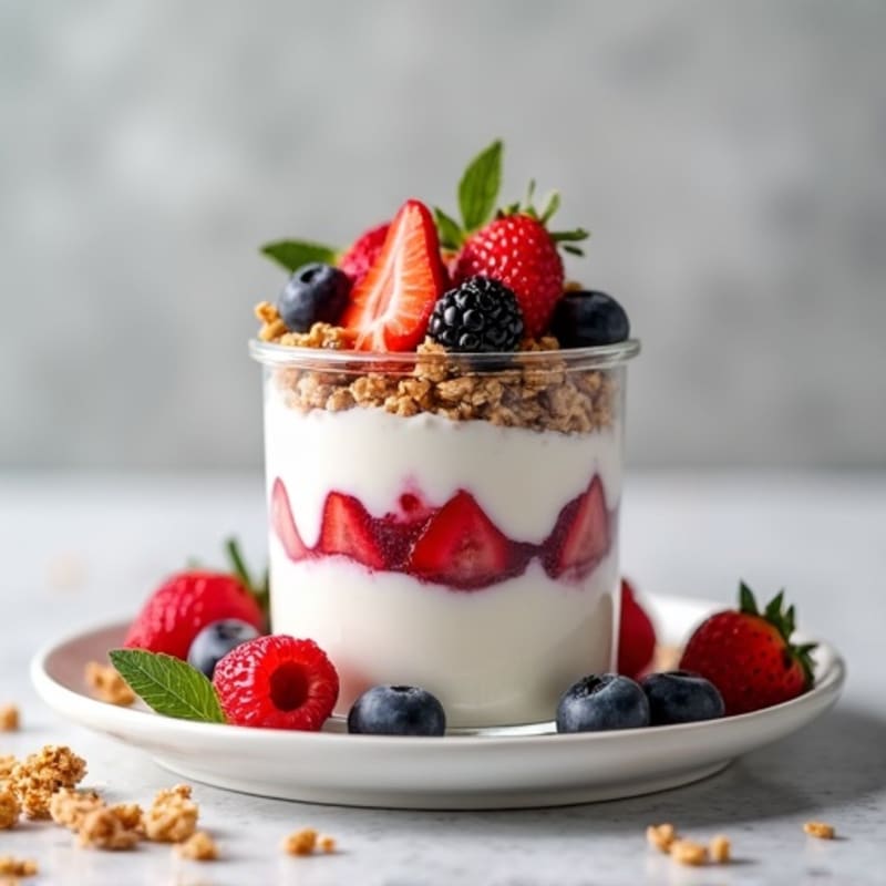 Greek Yogurt Protein Parfait with Mixed Berries