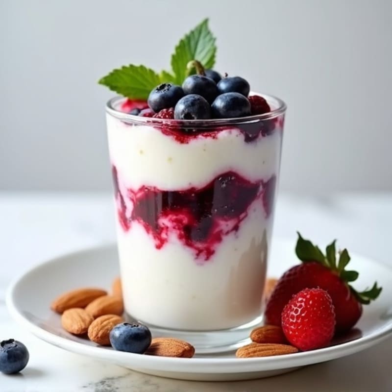 Greek Yogurt Protein Parfait with Berries and Almonds