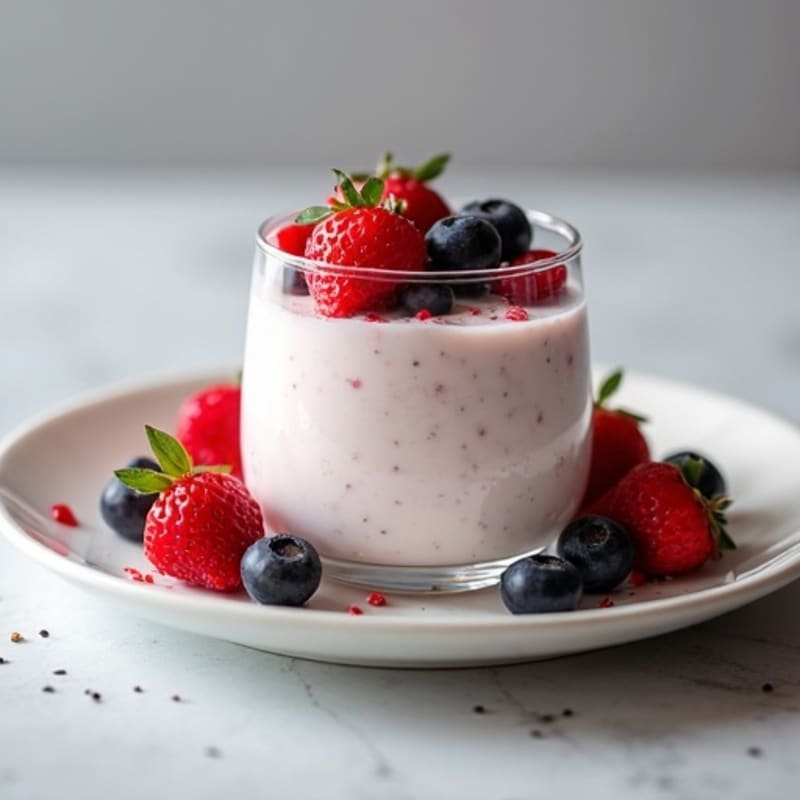 Silky Greek Yogurt Protein Pudding with Mixed Berries
