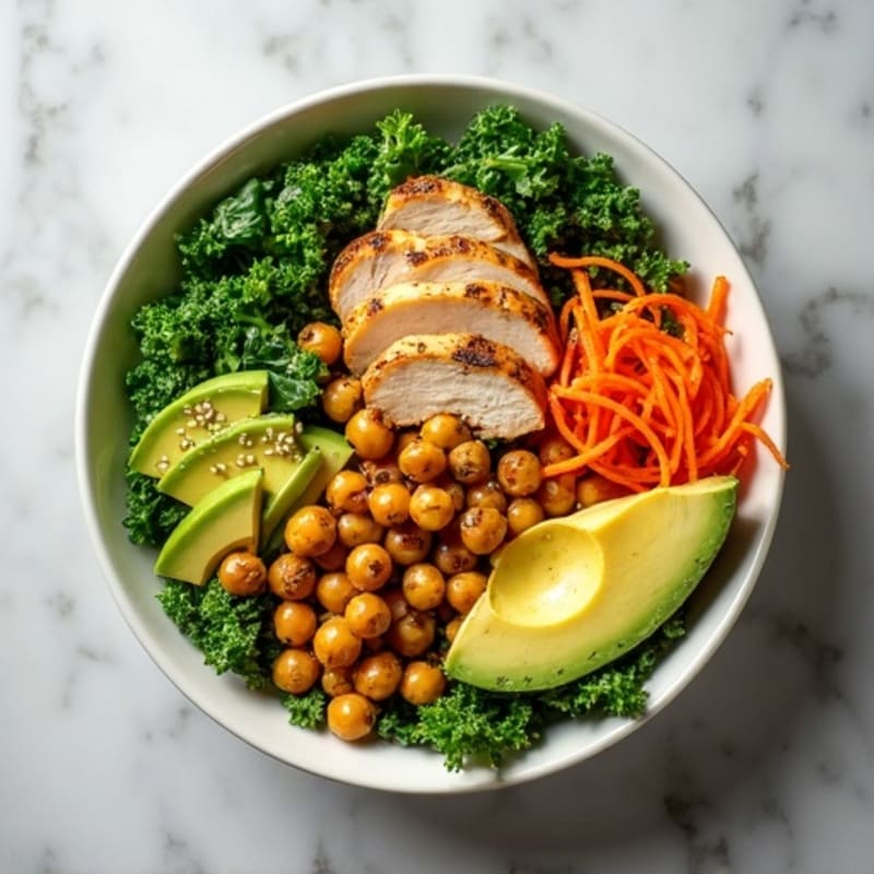 Crunchy Avocado Kale Bowl with Citrus Vinaigrette
