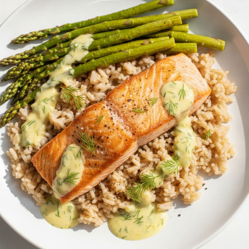 Pan-Seared Salmon with Lemon-Dill Sauce
