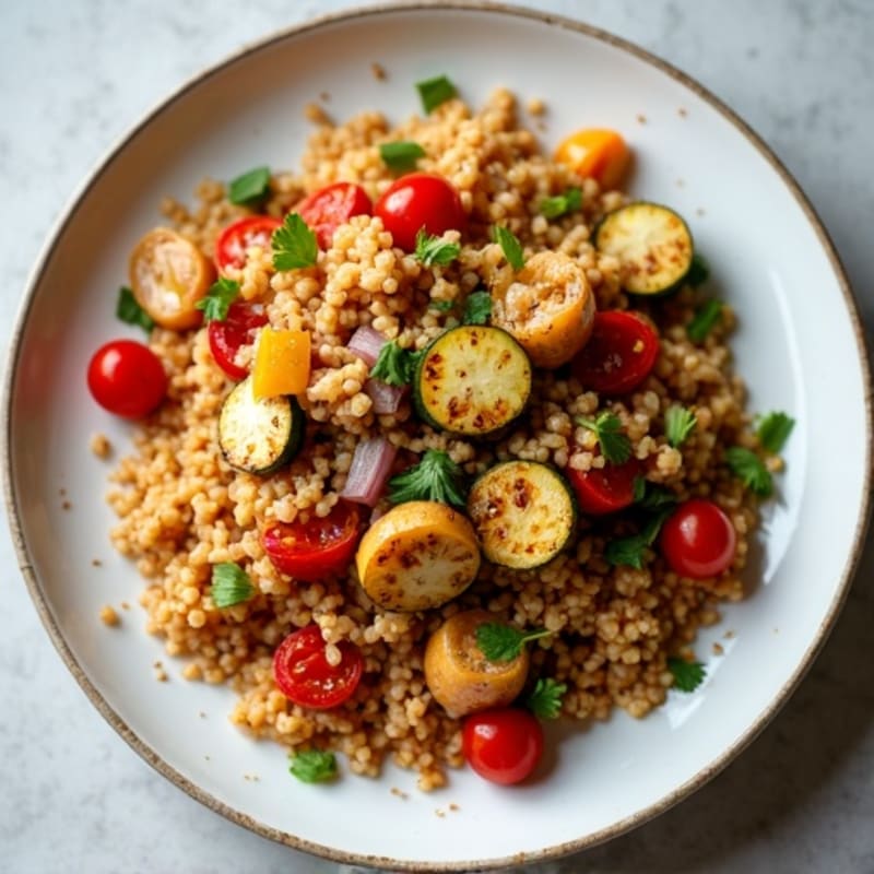 Savory Ground Chicken and Roasted Vegetable Skillet