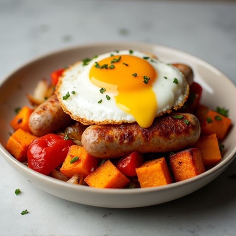 Crispy Sweet Potato Hash with Jammy Eggs
