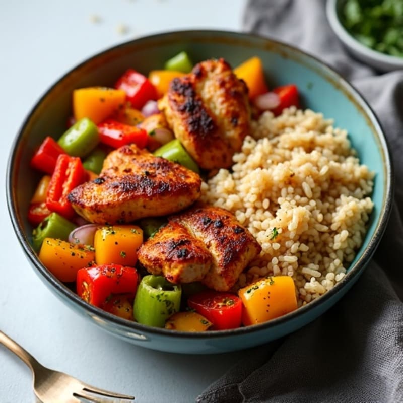 Sheet Pan Crispy Chicken Fajita Bowls