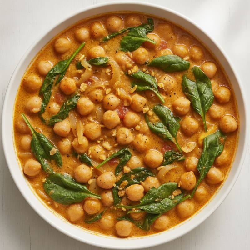 Hearty Chickpea and Spinach Curry