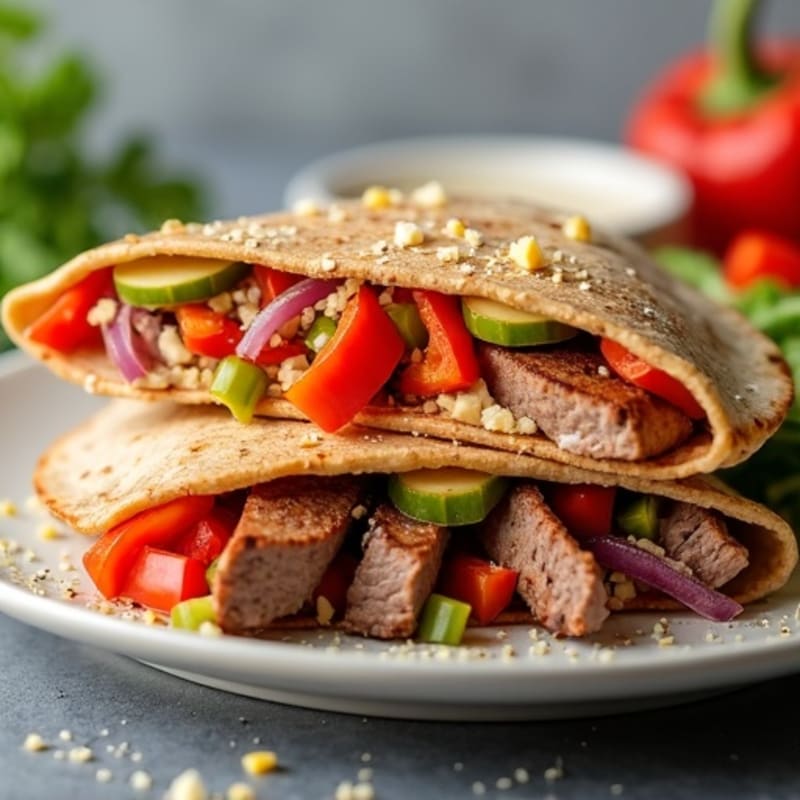 Healthy Lean Steak and Veggie Whole Wheat Quesadillas