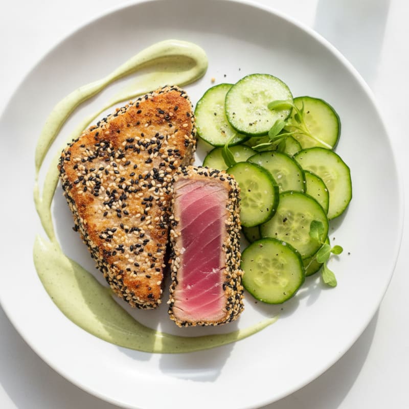 Pan-Seared Ahi Tuna with Wasabi Mayo