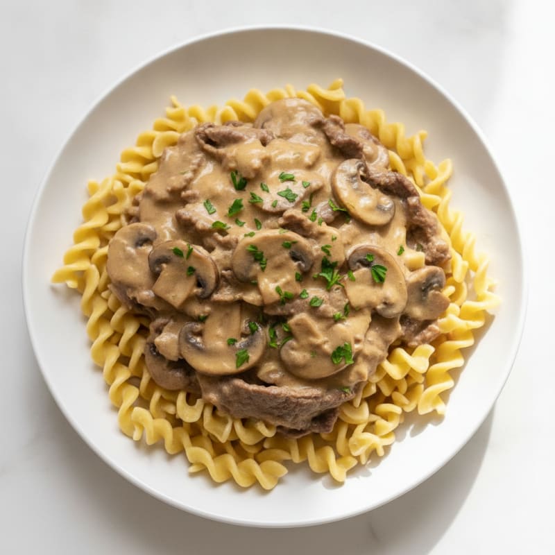 Beef Stroganoff with Egg Noodles