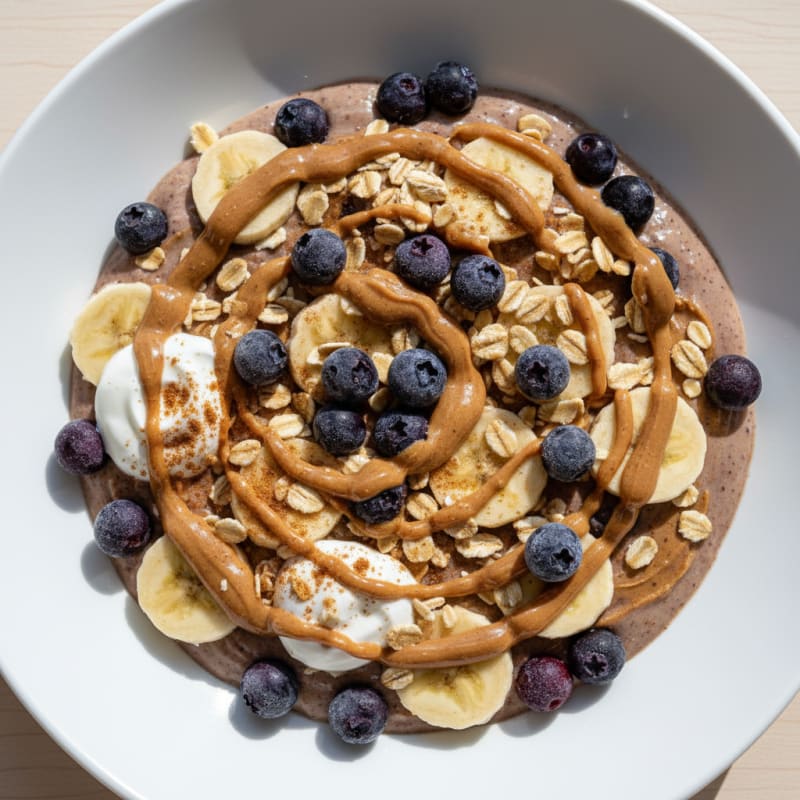 Blueberry Peanut Butter Banana Oat Smoothie