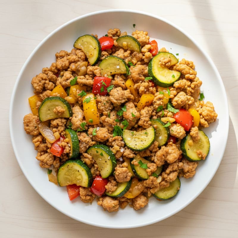 Savory Ground Turkey and Zucchini Skillet