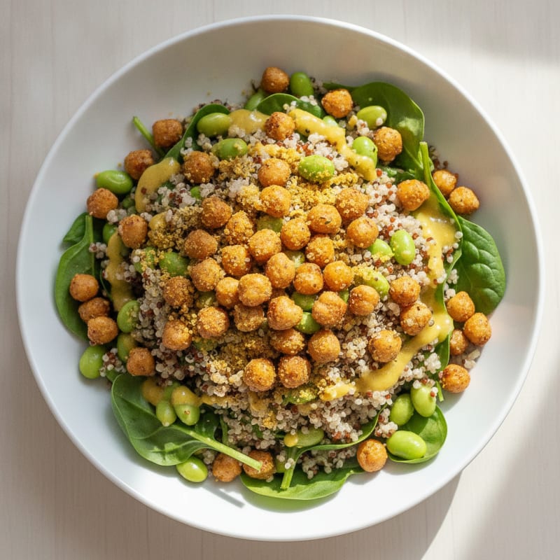 Crispy Chickpea and Quinoa Power Salad with Hemp Seeds