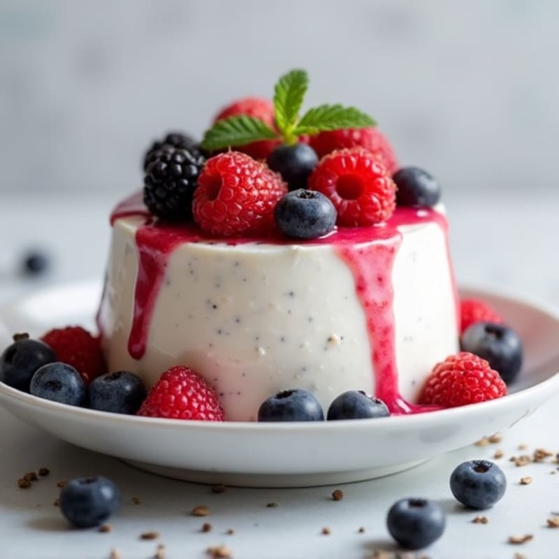 Greek Yogurt Protein Mousse with Mixed Berries
