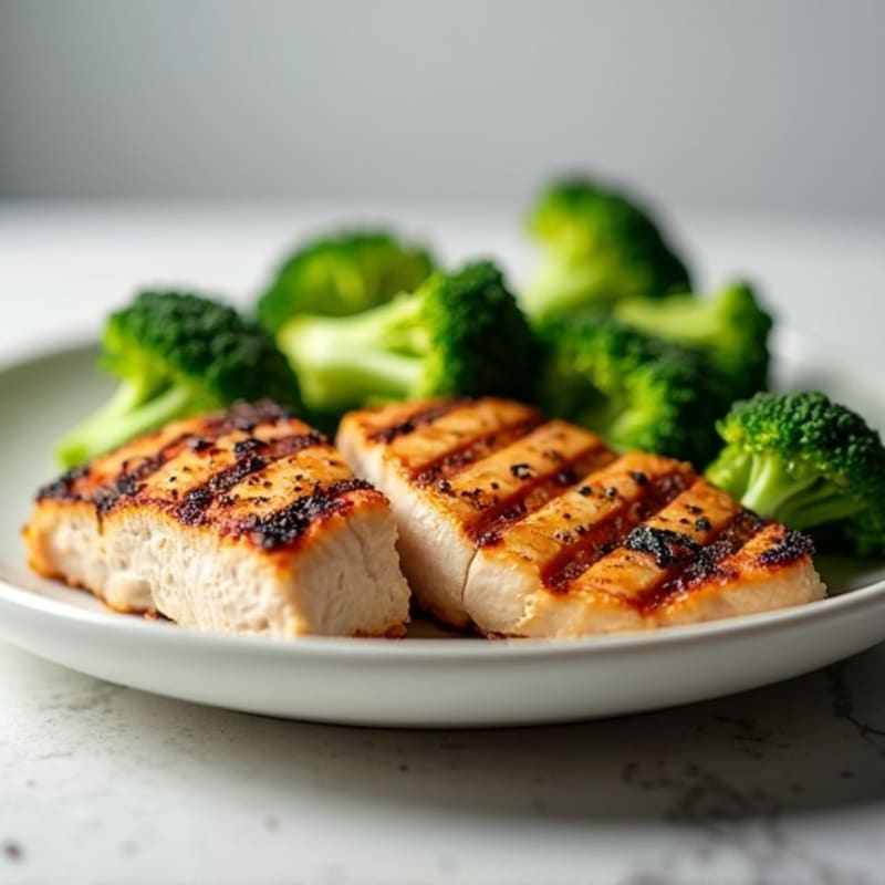 Grilled Turkey Breast with Steamed Broccoli