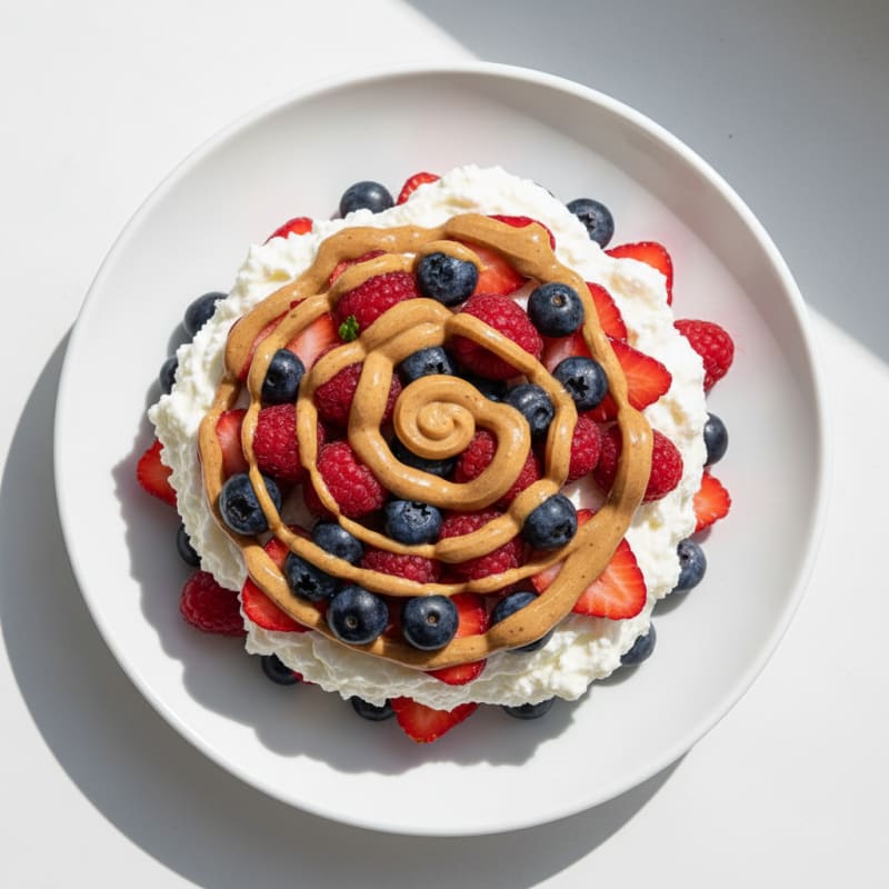 Greek Yogurt Protein Parfait with Mixed Berries and Almond Butter