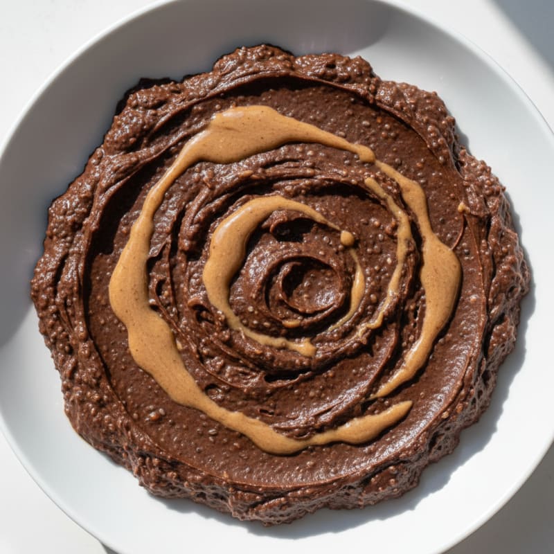 Protein Chocolate Chia Pudding with Almond Butter Swirl